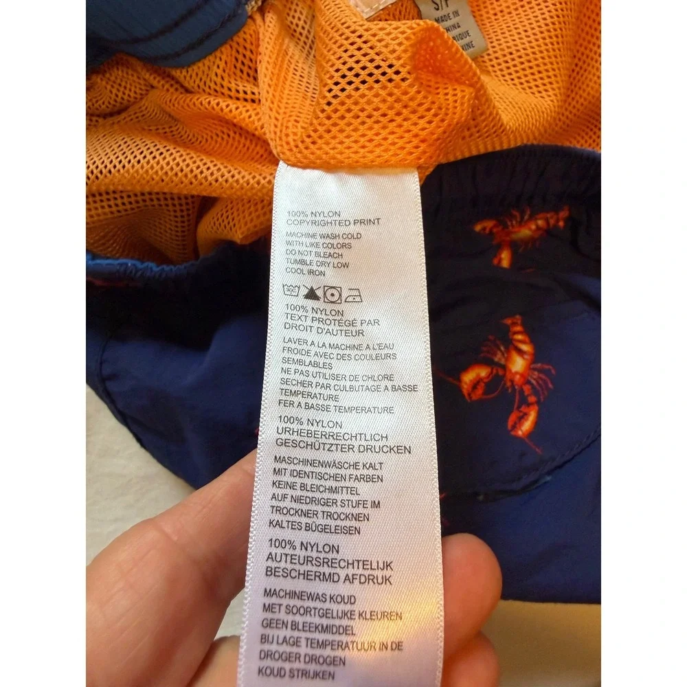 Tommy Bahama Mens Blue Lobster Print Swim Trunks Mesh Lined Shorts Small‎